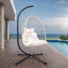 PAGED Swing Chair Outdoor, Outdoor Egg Hanging Chair with Stand, Patio Wicker Swing Egg Chair Indoor Swinging Chair - 2 of 4
