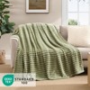 Itopfox Super Soft Lightweight Throw Blanket for Couch, Bed, Sofa – 280GSM Cozy Throws with Stripe, 3D Ribbed Jacquard, Plush Fuzzy Warm - 2 of 4