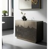 HomeRoots 30" Gray Distressed Metal Textured Door Accent Cabinet With Two Doors - 2 of 4