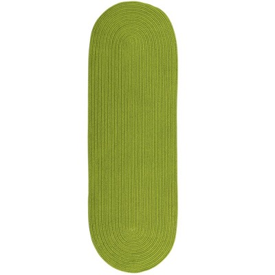Colonial Mills Reversible Flat-Braid (Oval) Runner Braided Runner, Lime 2'4"x11', Oval Shape
