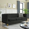 KWPZQEB Velvet Sofa, Tufted Sofa with Trimmed Nailhead and Metal Legs, Chesterfield Sofa with Square Armrest & Upholstered for Living Room - 3 of 4