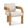Okak Modern Dining Chairs with Pillow Back Set of 2, Solid Wood Frame, Fabric Armchairs Kitchen Side Chairs for Living/Dining Room - 3 of 4