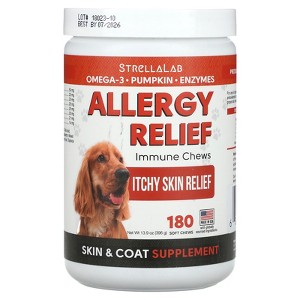 StrellaLab Allergy Relief, Immune Chews, For Dogs, 180 Soft Chews, 13.9 oz (396 g) - 1 of 3