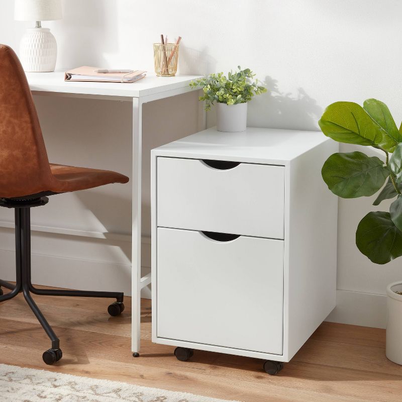 Metal File Cabinet with Two Drawers White - Brightroom&#8482;, 3 of 5