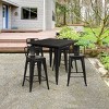 Tangkula Set of 4 Metal Bar Stools 24" Industrial Chair Low Back Black - 3 of 4