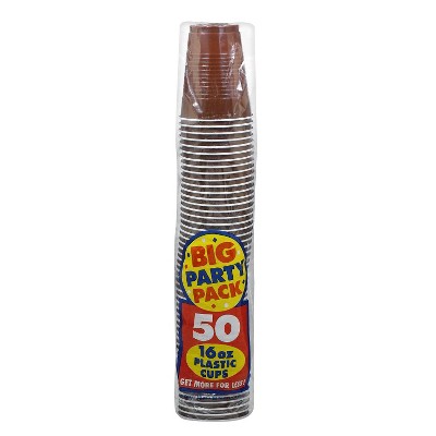 50ct Brown Plastic Cup Party Pack