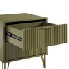 Manhattan Comfort Dumbo 2 Drawer Nightstand Olive Green: Modern Design, Metal Legs, MDF Frame - image 3 of 4