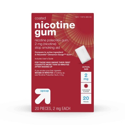 Coated Nicotine 2mg Gum Stop Smoking Aid - Cinnamon - 20ct - up&#38;up&#8482;