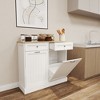 Sevobal Utility Storage Cabinets, Closed Cabinet with Doors and Internal Shelves for Living Room Kitchen Hallway, White, 39.37"*13.78"*35.43" - 3 of 4