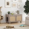 FURNIinspire Pet Crates and Houses, Hidden Cat Crates with Storage Removable Scratcher, Modern Pet Crates for Home, Gray, 31.5"*19.7"*19.7" - 2 of 4