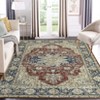Machine Washable Faux Wool Vintage Floral Printed Area Rug Ultra Thin Low Pile Non Slip Non Shedding Indoor Carpet - 4 of 4