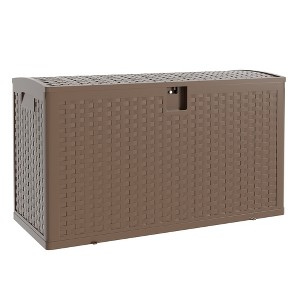 Gallon Outdoor Storage Box Waterproof, Lockable Resin Deck Box, Patio Deck Storage Box For Package Delivery, Square Deck Box Small Container - 1 of 4