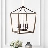 16" LED 5-Light Oria Iron Industrial Lantern Pendant Oil Rubbed Bronze/Faux Wood - JONATHAN Y: UL Listed, Adjustable Height Ceiling Fixture - 2 of 4