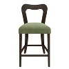 Christopher Knight Home Imamu Rubberwood Upholstered Counter Stools with Curved Open Back (Set of 2) - 4 of 4