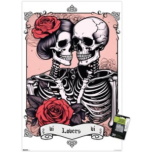 Trends International Tabz Jones - Skull and Roses Tarot Lovers Unframed Wall Poster Prints - 1 of 4