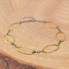 ELYA Women's Polished Cutout Oval Two Tone Steel Necklace - 17" - 3 of 3