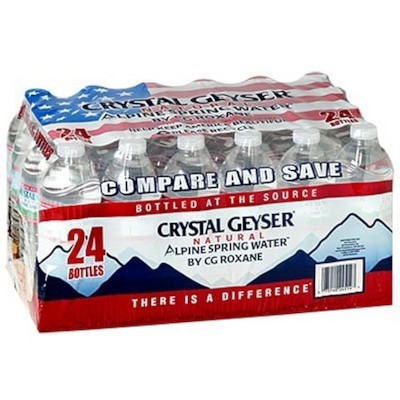 CRYSTAL GEYSER BOTTLED WATER NATURAL ALPINE SPRING 16.9 oz BOTTLES 24 PACK