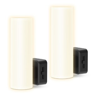 DORESshop 2-Pack Modern Plug-In LED Night Lights-3000K Soft White, Dimmable 0-100LM with Dusk to Dawn Sensor - 1 of 4