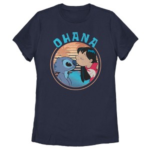 Women's Lilo & Stitch Ohana and a Kiss T-Shirt - 1 of 4