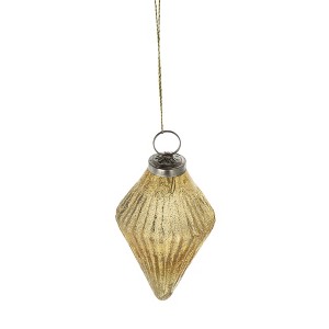 SEVOBAL Tree Ornaments Glass Hanging Ball Set of 12 for Christmas Tree and Holiday Party Decorations, Gold, 2.6"*2.6"*4.4" - 1 of 4