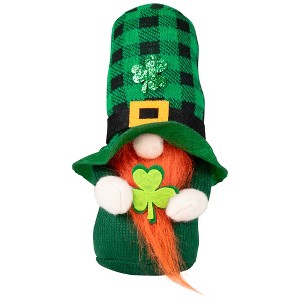 Northlight Plaid Gnome with Shamrocks St. Patrick's Day Decoration - 7" - 1 of 4