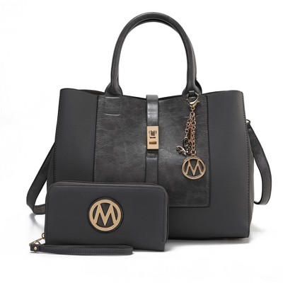 MKF Collection Yola Women’s Satchel Vegan Leather Bag and Wallet by Mia K- 2PCS Set