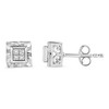 Haus of Brilliance Silver 1/6 Ctw Invisible Set Princess-Cut Diamond Quad Composite Stud Earrings - 2 of 4