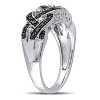 EVERLY JEWELRY | Sterling Silver with Black Rhodium 1/6 CT TW Black and White Diamond Braided Anniversary Band - 2 of 4