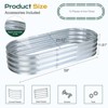 Aoodor Galvanized Raised Garden Bed Kit, Outdoor Garden Planter Oval Large Boxes for Vegetables, Flowers, Herbs - Silver - 4 of 4