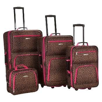 Rockland Jungle 4pc Softside Checked Luggage Set
