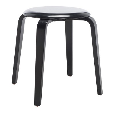 Luella Black Plywood Stackable Stool with Bentwood Legs