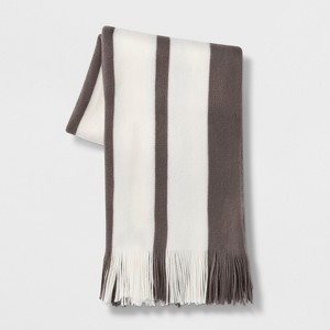 Cozy Stripe Throw Blanket Gray/Cream - Threshold , Gray/Ivory