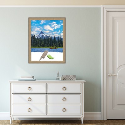 Elegant Brushed Bronze Narrow Wood Wall Picture Frame