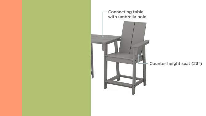 Moore 3pc POLYWOOD Patio Counter Chair Set with Connecting Table - Threshold™, 2 of 6, play video