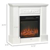 32" Electric Fireplace with Mantel, Freestanding Heater with LED Flames & Remote Control, 1400W, White - 3 of 4