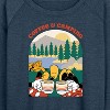 Women's - Disney - Coffee And Camping Lightweight French Terry Wide Neck Long Sleeve Shirt - 2 of 4