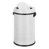 17 Gallon/65 Liter Swing Top Trash Can, Stainless Steel Rubbish Bin, Commercial Grade Waste Container, Round Garbage Can for Outdoor, indoor White - 2 of 4