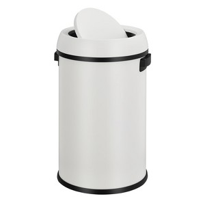 17 Gallon/65 Liter Trash Can, Stainless Steel Rubbish Bin, Commercial Grade Waste Container, Round Garbage Can for Outdoor, Home Office, Restaurant - 1 of 4