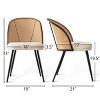 Set of 6 Faux Rattan Cane Back Dining Chairs, Upholstered Accent Chairs for Kitchen Table, Dining Room or Breakfast Nook-Maison Boucle - 3 of 4
