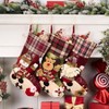 3 Pack Jumbo 3D Stockings with Golden Hooks, Large 18'' Plaid Xmas Socks for Fireplace Mantel Holiday Decor Gifts - 2 of 4