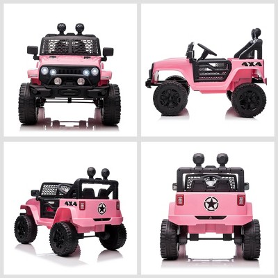 Pink 12-Volt Kids Electric Off-Road Truck with Remote Control