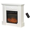 HOMCOM 32" Freestanding Electric Fireplace Heater with LED Log Flame, Overheat Protection and Remote Control, 1400W - 4 of 4