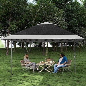 13X13 Pop-Up Gazebo, Outdoor Canopy Tent with Double Roof, Outdoor Gazebo for Backyard & Patio, Instant Screened Shelter with 169 Square Feet of Shade - 1 of 4