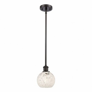 White Mouchette - 1 Light Stem Hung Mini Pendant In Modern Style-8 Inches Tall and 6 Inches Wide - 1 of 1