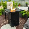 Resenkos 34" Propane Gas Fire Pit Table, 50000 BTU Rectangular Steel Fire Pit for Outside Patio Deck Garden Courtyard- Black - 3 of 4