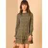 Allegra K Women's Floral Elegant Round Neck A-Line Ruffle Hem Layer Dress - 2 of 4