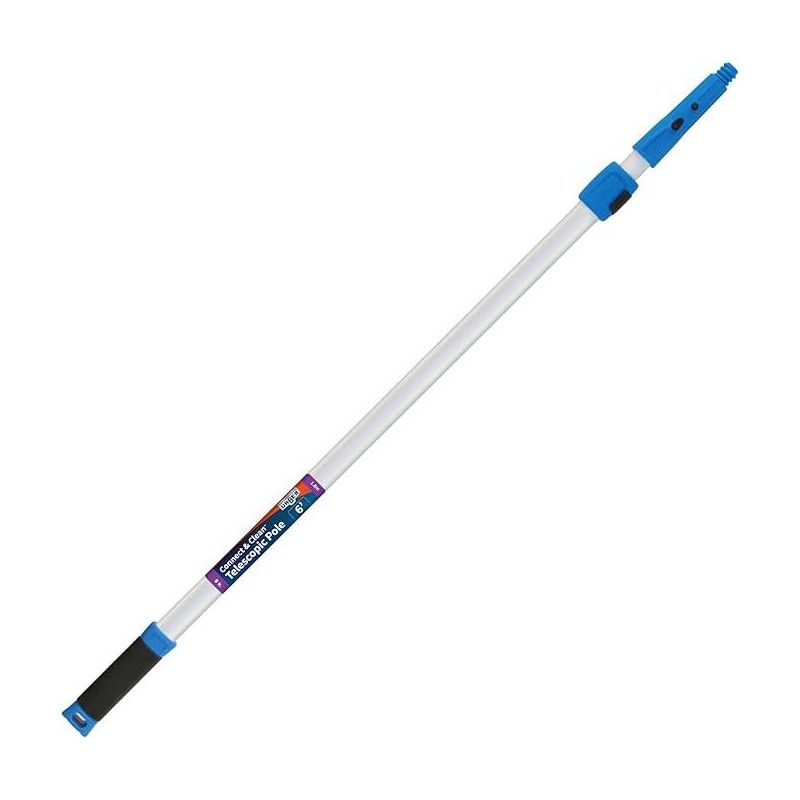 Unger Telescoping 6 ft. L X 2 in. D Aluminum Extension Pole Blue/White, 1 of 6
