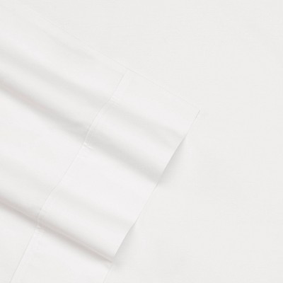 Queen White Cotton Percale Cool Zone Sheet Set