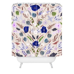 Deny Designs Iveta Abolina Poppy Meadow Shower Curtain : Microfiber, Machine Washable, Non-Slip Backing - 1 of 4