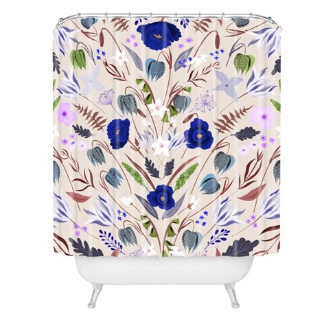 Deny Designs Iveta Abolina Poppy Meadow Shower Curtain : Microfiber, Machine Washable, Non-Slip Backing - image 1 of 4